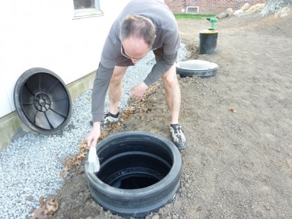 david checks the tank