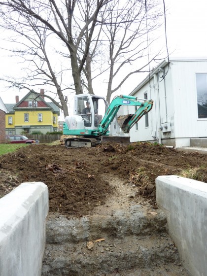 digging veggie garden