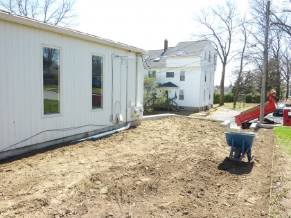 side yard and veggie garden soil spread