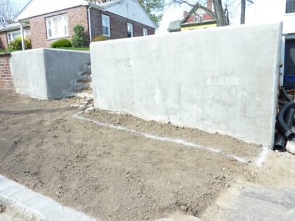 view of front retaining wall