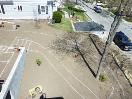 view of yard from the roof | area below patio