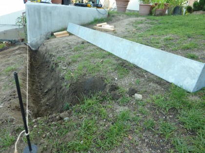 first riser dug for stairs