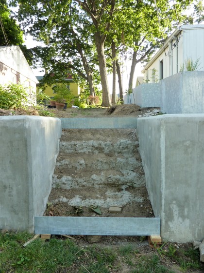 stair progress in the veggie garden