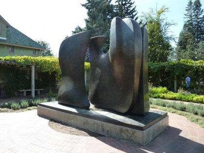 moore sculpture in the herb garden