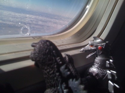 godzilla and mechagodzilla in flight