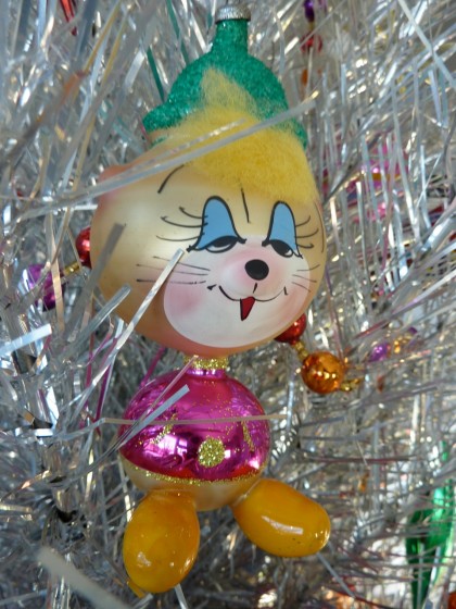 holiday italian glass dopey cat