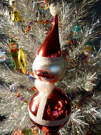 holiday italian glass santa tree topper