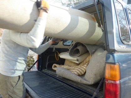 carpet rolls bound for the recycler