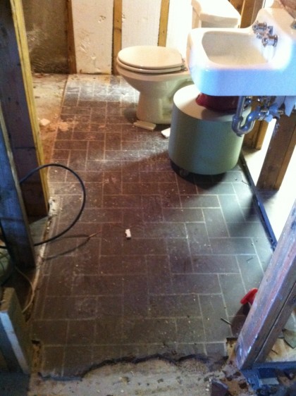 the floor before