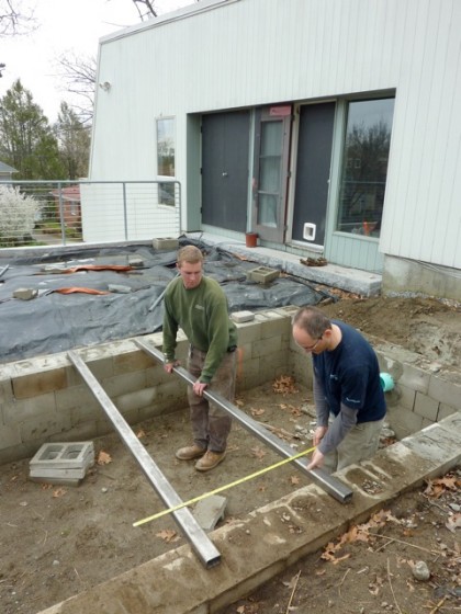 the steel bridge supports get placed