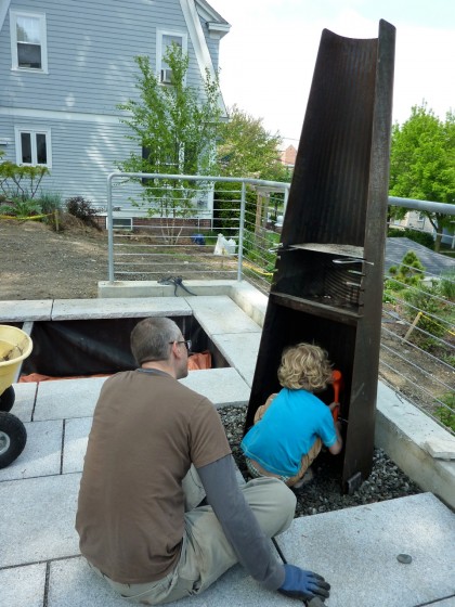 securing the Wittus Phoenix firepit in place