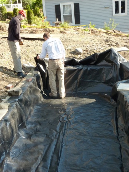 a base of GeoTex geotextile fabric