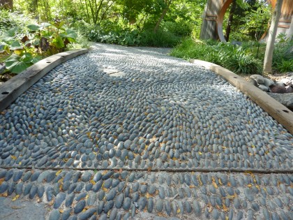 pebble walkway in the asian garden | shot at denver botanic garden