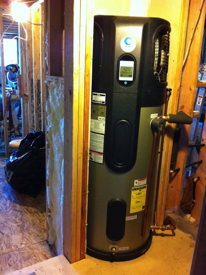 water heater in place