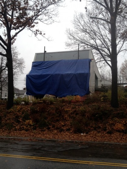 tarp from across street