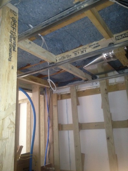 insulation over the shower