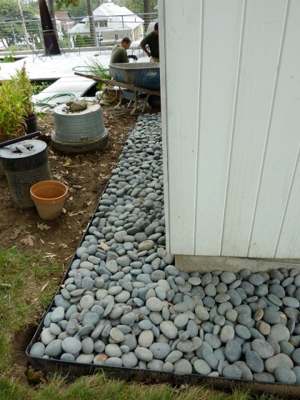 our beach pebble border