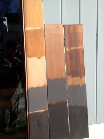 color tests on redwood and cedar