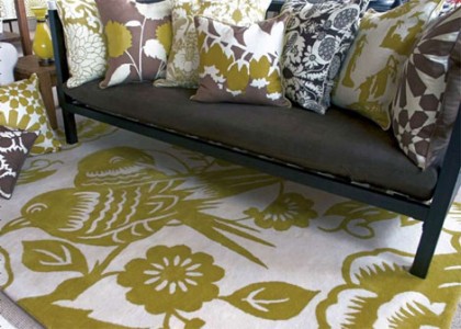 hand-tufted lovebirds rug by thomas paul | outblush.com