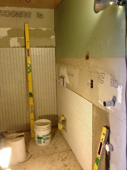 tile now wraps around another wall