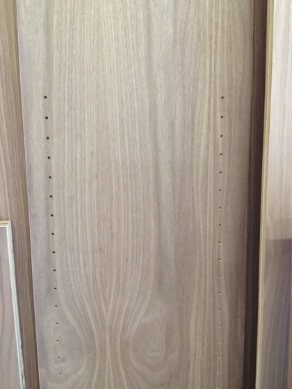 cabinet drilled for shelves