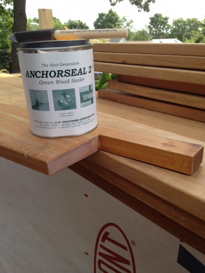 anchorseal sealer for the freshly cut ends of the deck boards