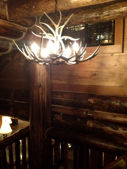 antler chandelier in the Adirondack style, of course