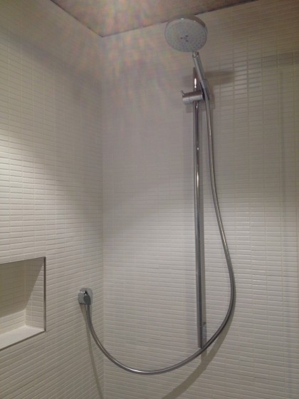 the new shower hardware is in