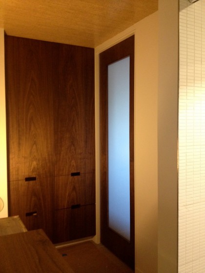 custom walnut pocket door